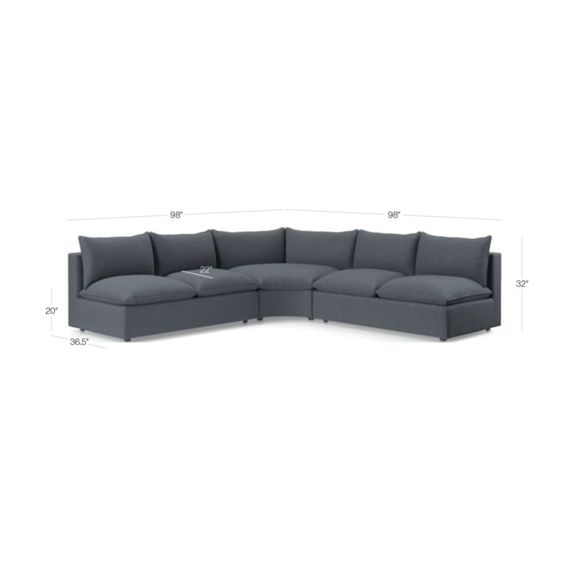 View Lotus 3-Piece Wedge Sectional Sofa - image 3 of 11