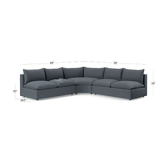 Lotus 3-Piece Wedge Sectional Sofa