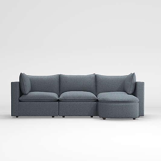 Lotus 4-Piece Sectional Sofa with Curved Ottoman