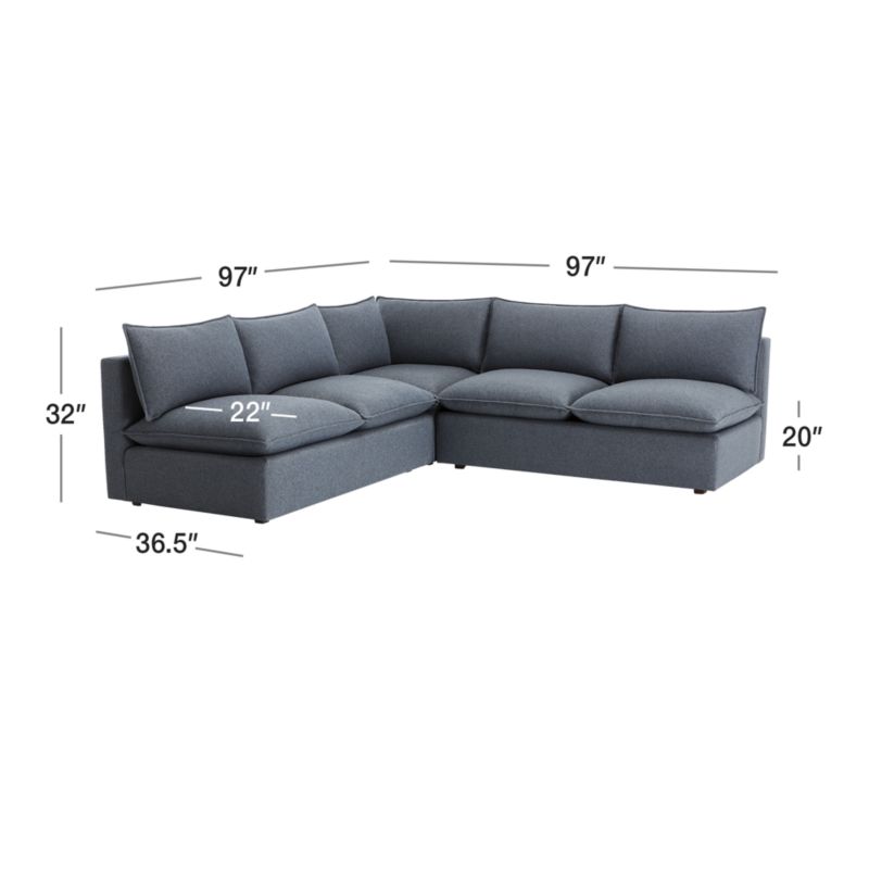 View Lotus Modular 3-Piece L-Shaped Sectional Sofa - image 3 of 10