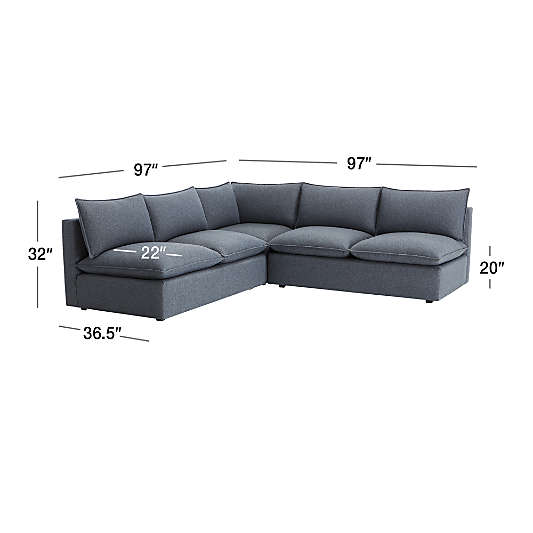 Lotus Modular 3-Piece L-Shaped Sectional Sofa