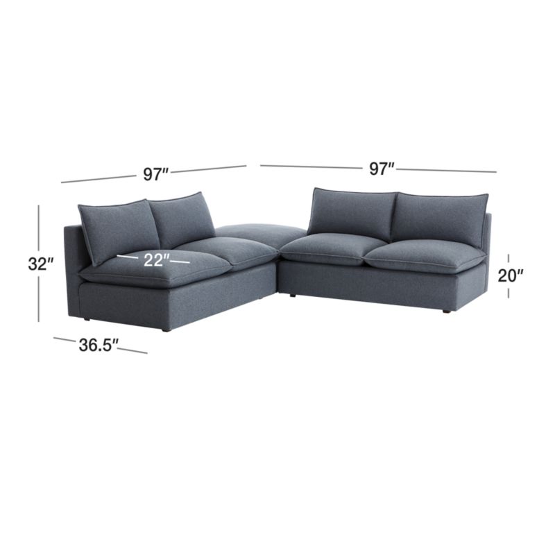 View Lotus Modular 3-Piece Sectional Sofa - image 3 of 11