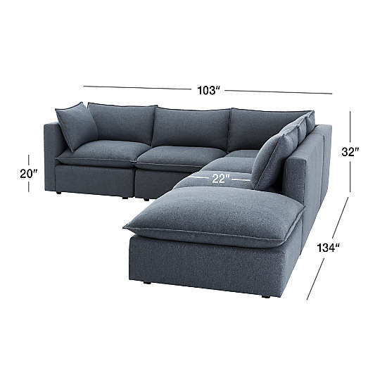 Lotus Modular 5-Piece Sectional Sofa