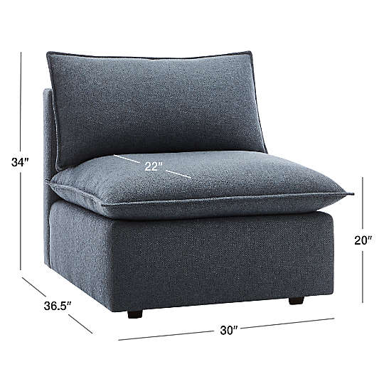 Lotus Modular Armless Chair Sectional Piece