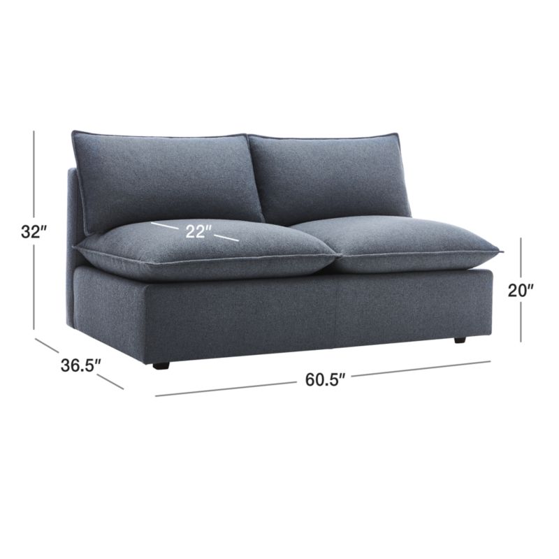 View Lotus Modular Armless Loveseat - image 3 of 3