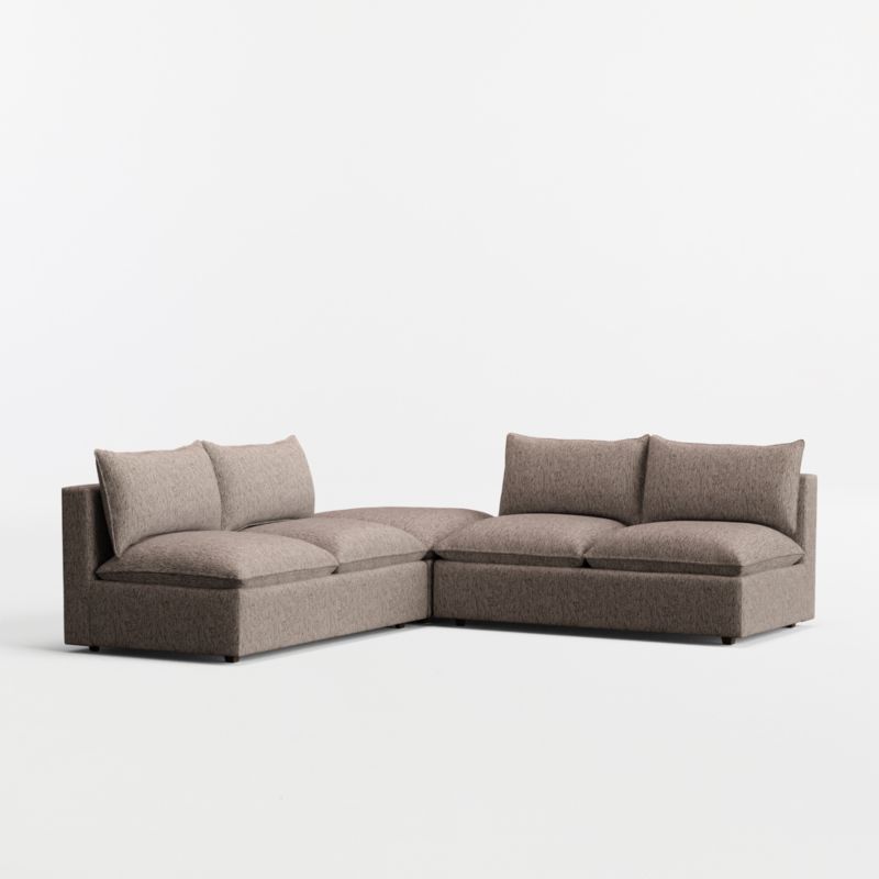 Lotus Modular 3-Piece L-Shaped Armless Sectional Sofa with Ottoman - image 3 of 11