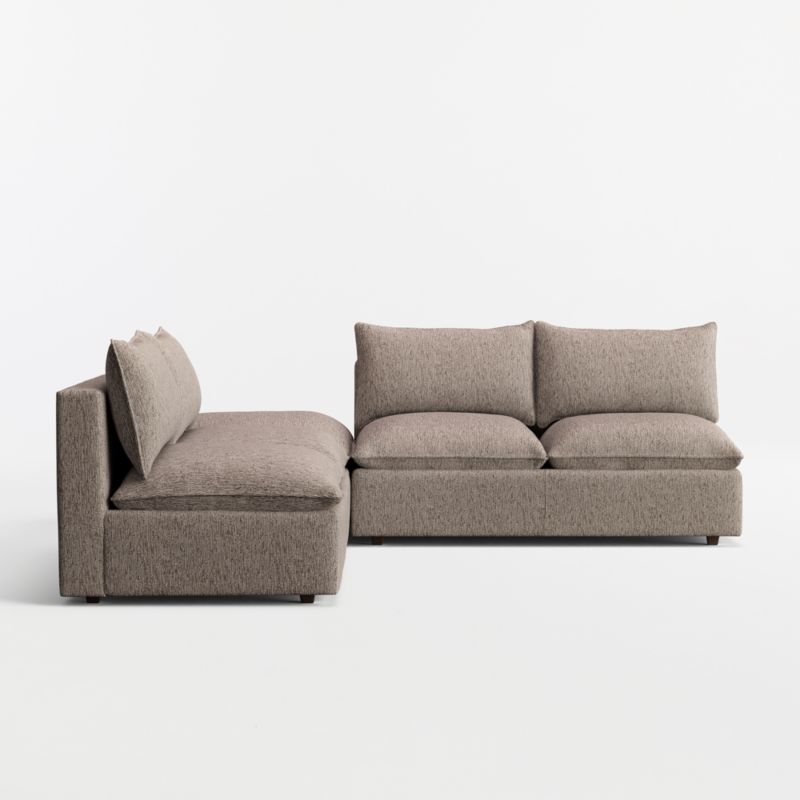 Lotus Modular 3-Piece L-Shaped Armless Sectional Sofa with Ottoman - image 10 of 11