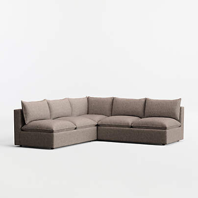 Lotus Modular 3-Piece L-Shaped Armless Sectional Sofa