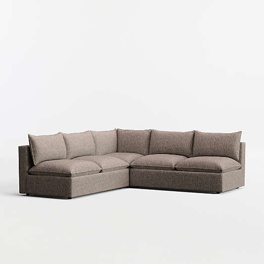 Lotus Modular 3-Piece L-Shaped Armless Sectional Sofa