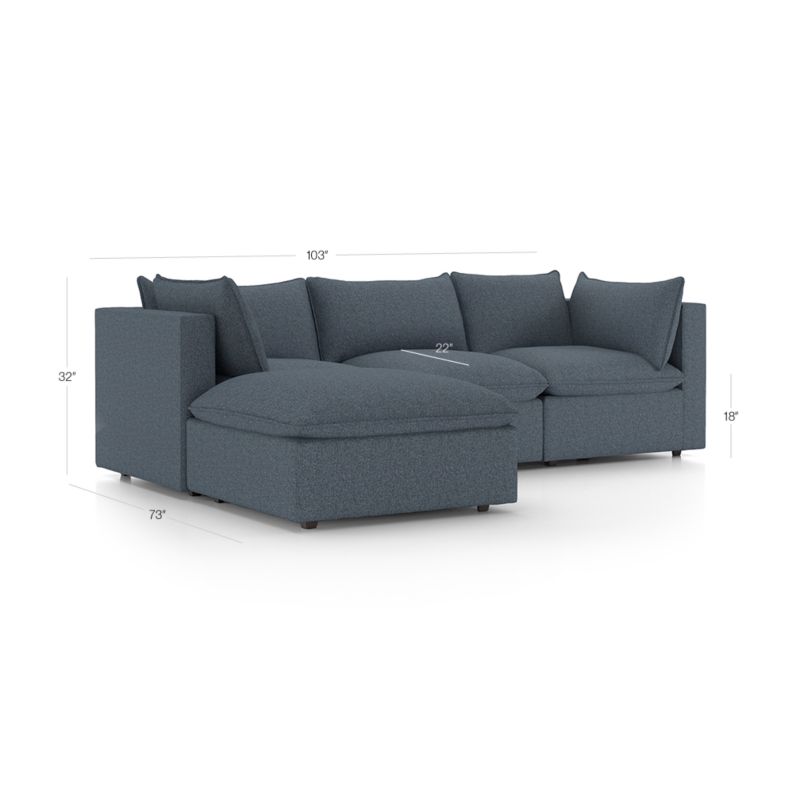 View Lotus 4-Piece Reversible Sectional with Ottoman - image 3 of 10