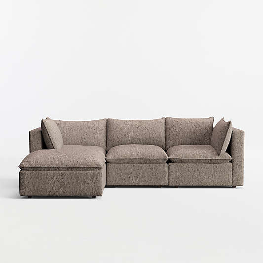 Lotus Modular 4-Piece Reversible Sectional Sofa with Ottoman