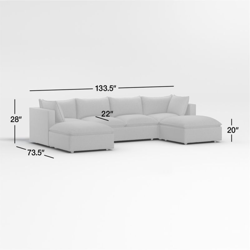 View Lotus 5-Piece Sectional Sofa with Ottomans - image 3 of 12