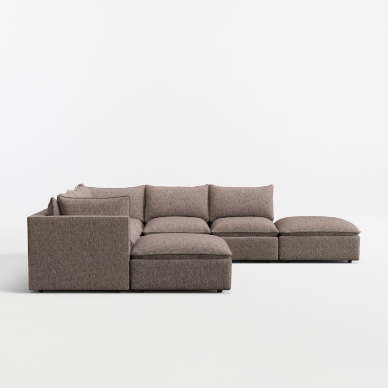 Lotus Modular 7-Piece L-Shaped Sectional Sofa with Double Ottoman - image 10 of 9
