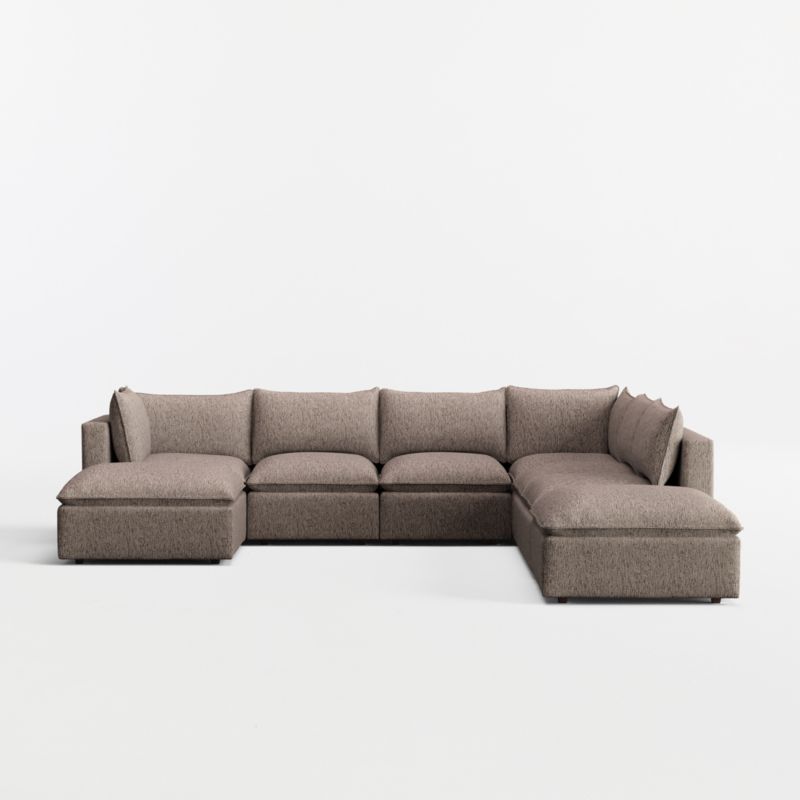 Lotus Modular 7-Piece L-Shaped Sectional Sofa with Double Ottoman - image 9 of 9