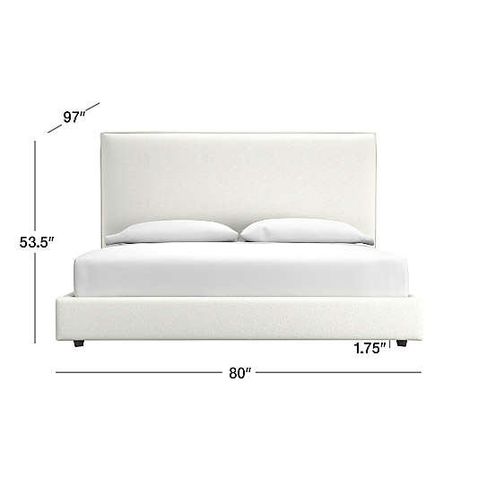 Lotus Upholstered California King Bed with 53.5" Headboard