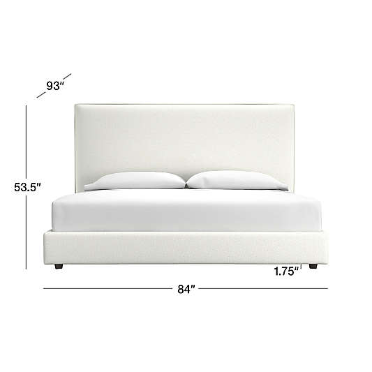 Lotus Upholstered King Bed with 53.5" Headboard