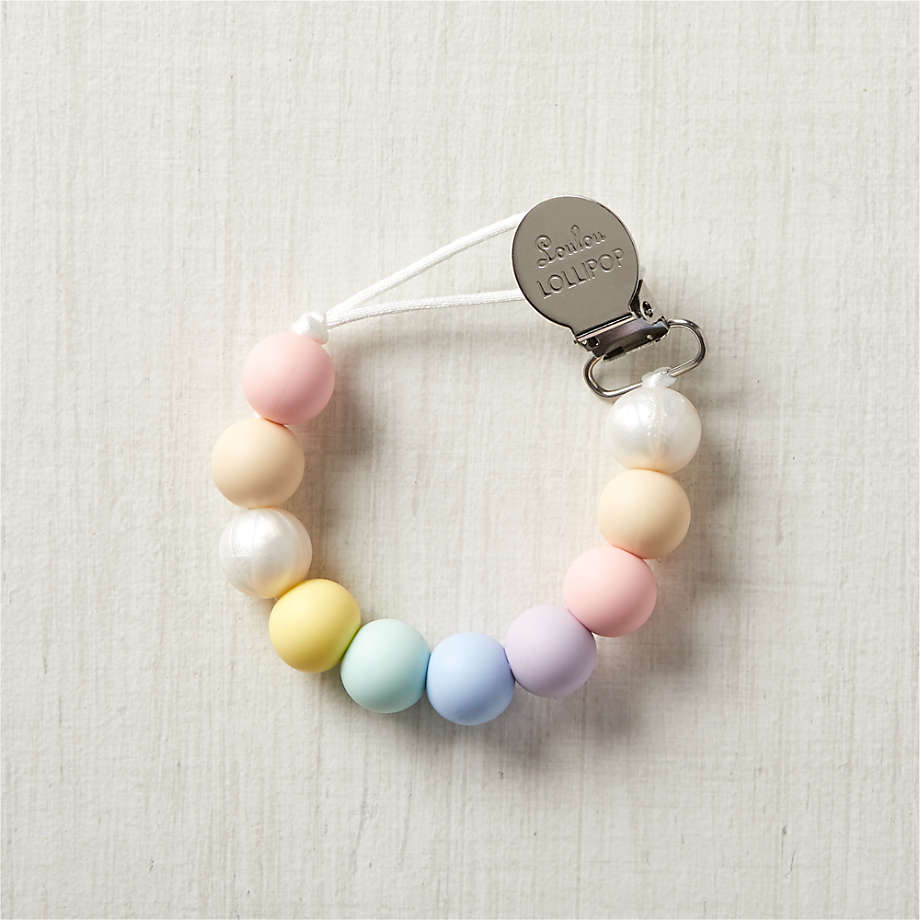 Loulou Lollipop Rainbow Silicone Baby Pacifier Clip + Reviews Crate