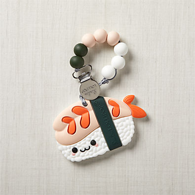 View Loulou Lollipop Sushi Silicone Baby Teether with Clip details