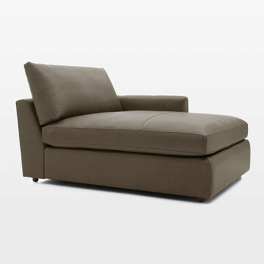 Lounge Deep Leather Right Arm Chaise Lounge | Crate & Barrel