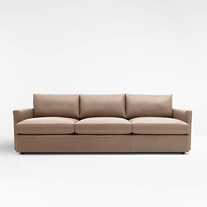 Lounge Deep Leather 3 Seat Grande Sofa, Deep Seated Leather Sofa