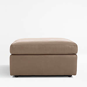 Ottomans With Wheels Crate And Barrel, Leather Ottoman With Wheels