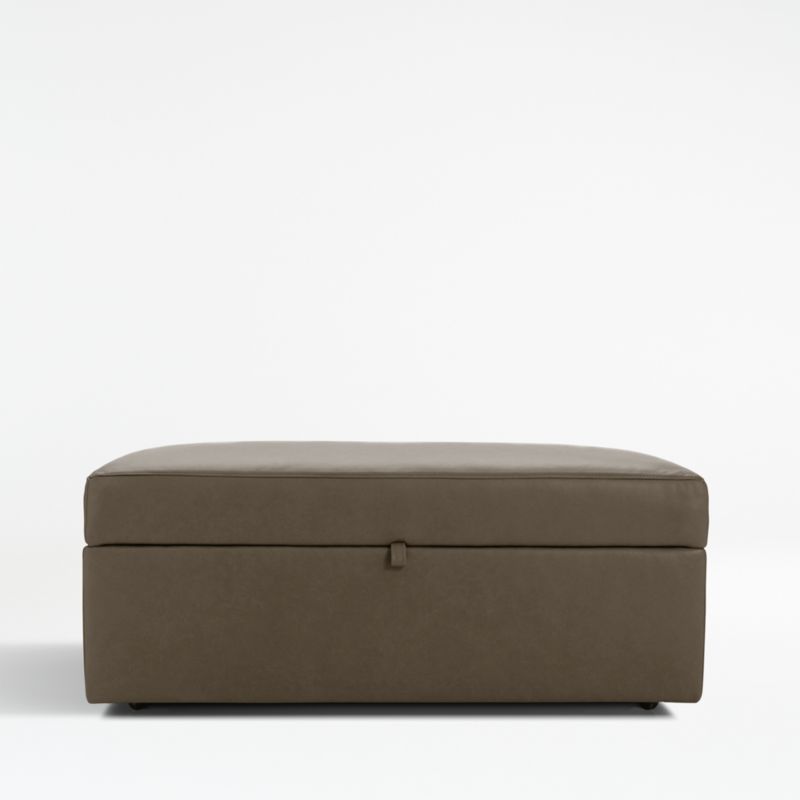 Lounge Leather Storage Ottoman with Tray - image 1 of 2