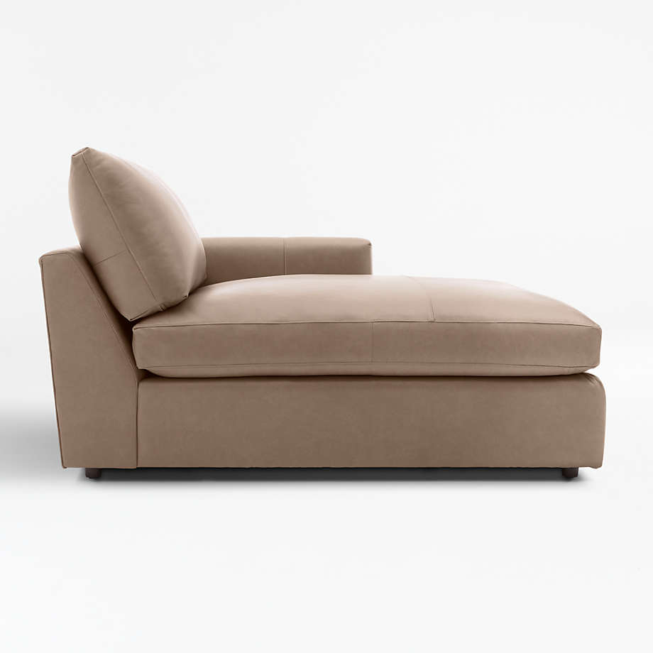 Lounge Deep Leather Right Arm Chaise Lounge + Reviews Crate & Barrel