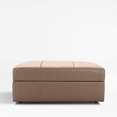 Lounge Leather Storage Ottoman With, Leather Footstool With Storage