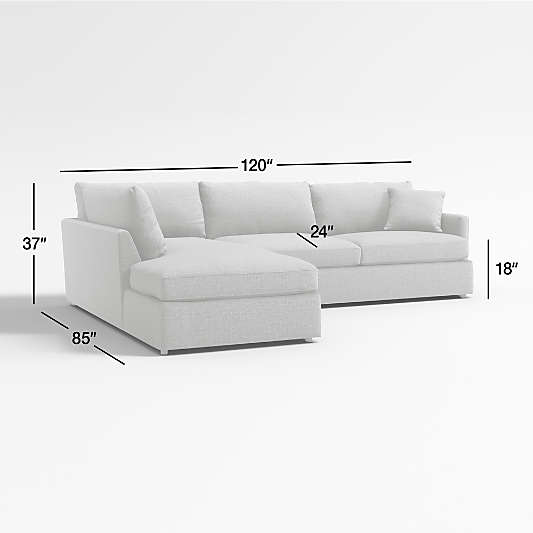 Lounge 2-Piece L-Shaped Sectional Sofa with Left-Arm Bumper