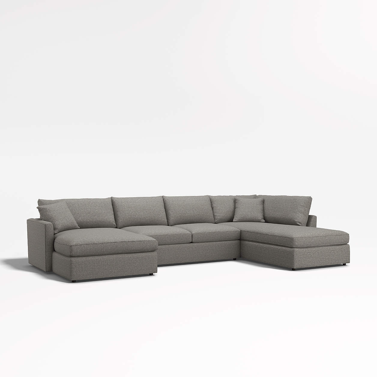 Lounge 3Piece UShaped Sectional Sofa with LeftArm Chaise Crate