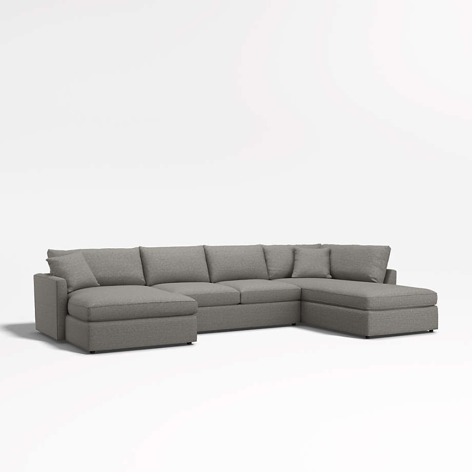 Lounge 3Piece UShaped Sectional Sofa with LeftArm Chaise Crate
