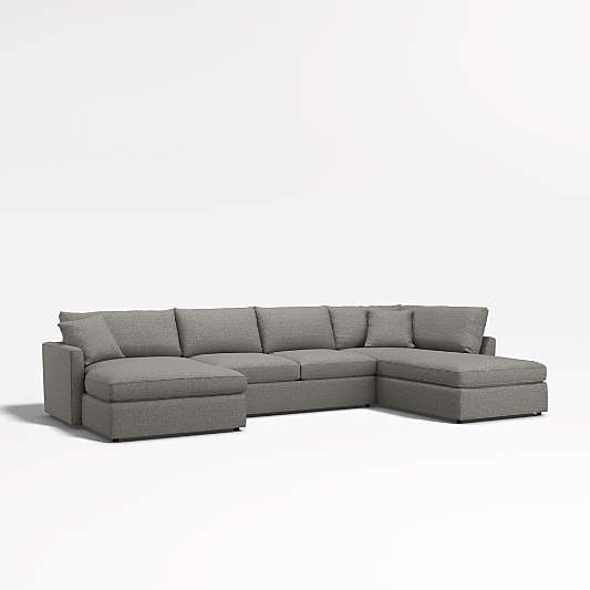 Lounge 3-Piece U-Shaped Sectional Sofa with Right-Arm Corner Bumper