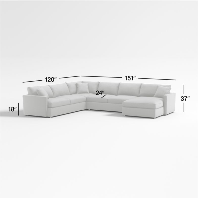 View Lounge 4-Piece L-Shaped Sectional Sofa with Right-Arm Storage Chaise - image 3 of 15