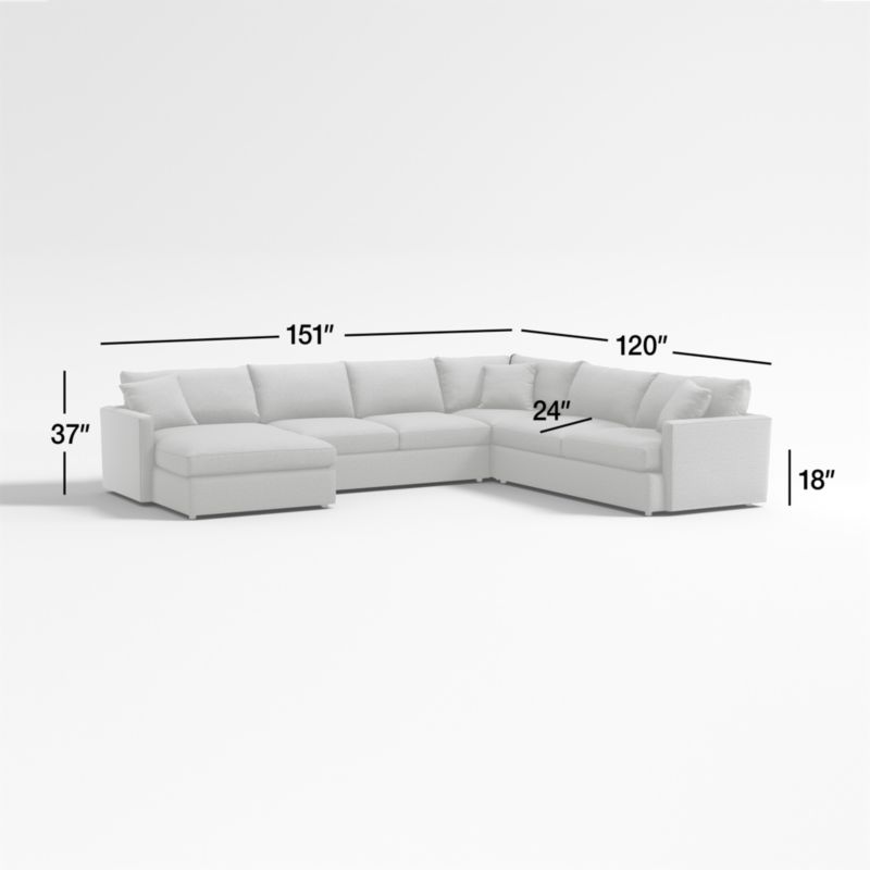 View Lounge 4-Piece L-Shaped Sectional Sofa with Left-Arm Storage Chaise - image 3 of 16