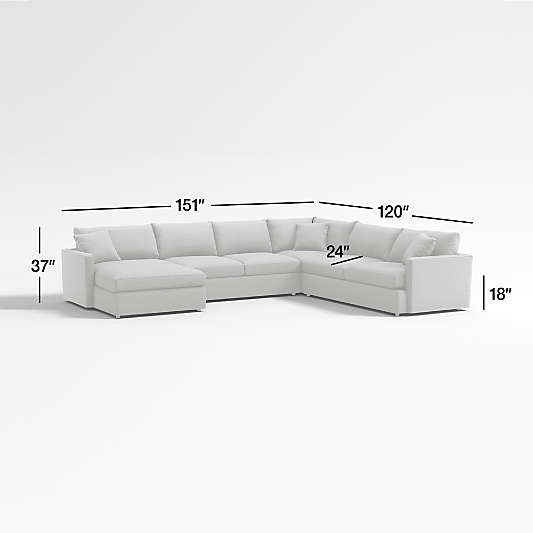 Lounge 4-Piece L-Shaped Sectional Sofa with Left-Arm Storage Chaise