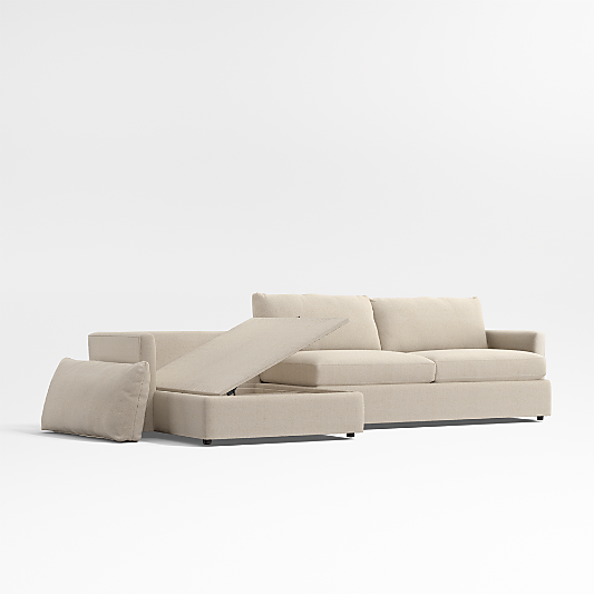 Lounge 2-Piece Sectional Sofa with Storage Chaise Lounge