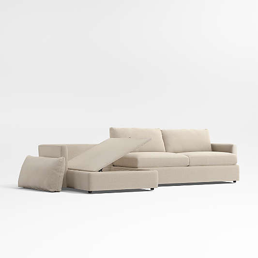 Lounge 2-Piece Sectional Sofa with Storage Chaise Lounge