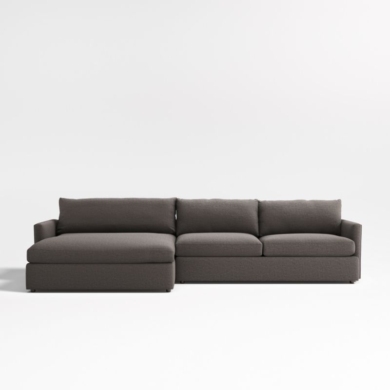Lounge 2 Piece Left Arm Double Chaise Sectional Sofa Crate Barrel