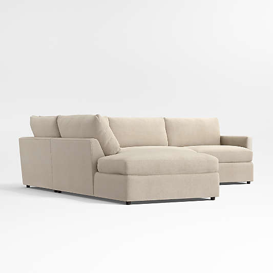 Lounge 2-Piece L-Shaped Sectional Sofa with Left-Arm Bumper