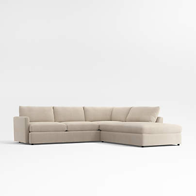 Lounge 2-Piece L-Shaped Sofa with Right-Arm Bumper