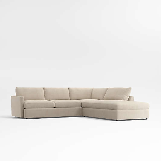 Lounge 2-Piece L-Shaped Sofa with Right-Arm Bumper