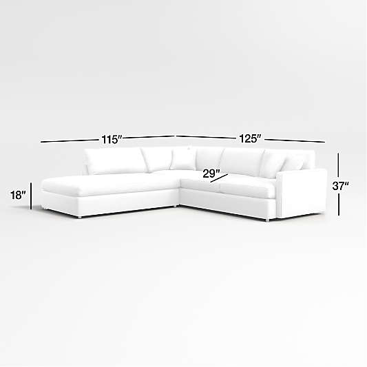 Lounge Deep 2-Piece Left-Arm Bumper Sectional Sofa