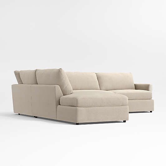 Lounge 3-Piece Left-Arm Bumper Sectional Sofa