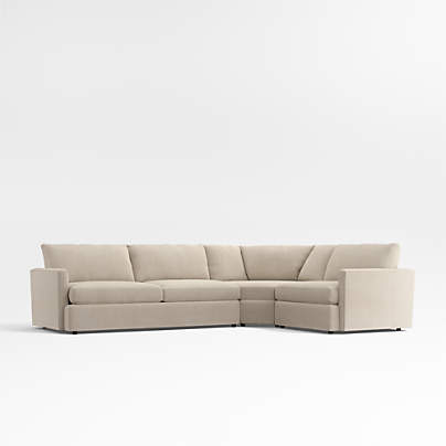 Lounge 3-Piece L-Shaped Wedge Sectional Sofa