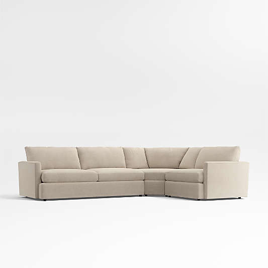Lounge 3-Piece L-Shaped Wedge Sectional Sofa