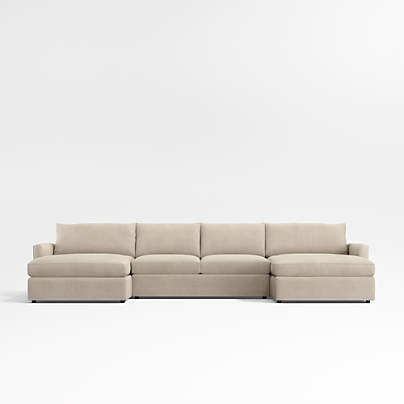 Lounge 3-Piece U-Shaped Sectional Sofa with Double Chaise Lounge