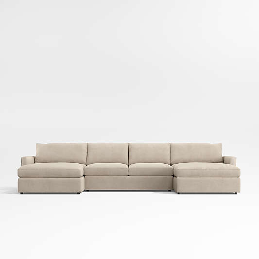 Lounge 3-Piece U-Shaped Sectional Sofa with Double Chaise Lounge
