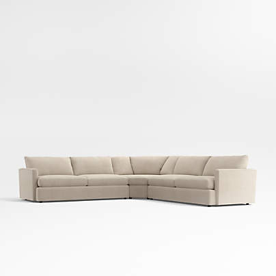 Lounge 3-Piece L-Shaped Wedge Sectional Sofa