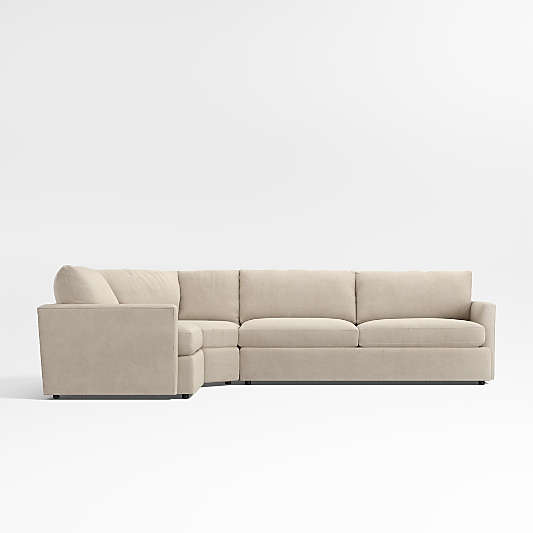 Lounge 3-Piece L-Shaped Wedge Sectional Sofa