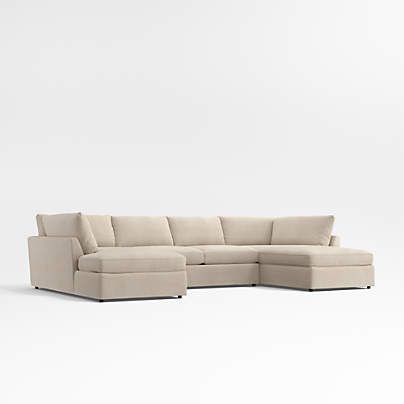 Lounge 3-Piece U-Shaped Sectional Sofa with Double Corner Bumper